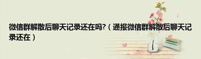 微信群解散后聊天记录还在吗?(通报微信群解散后聊天记录还在)