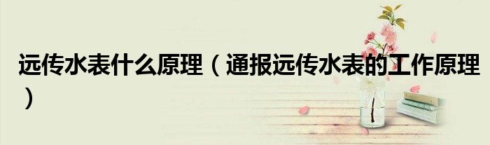 远传水表什么原理(通报远传水表的工作原理)