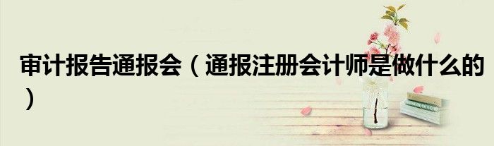 审计报告通报会(通报注册会计师是做什么的)