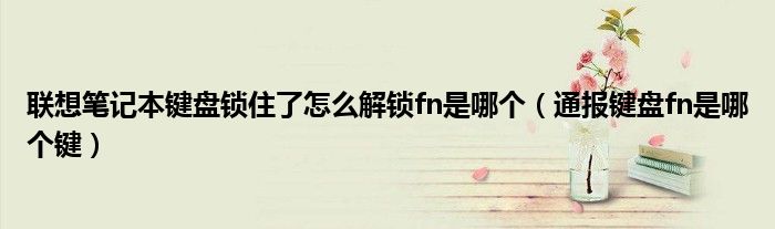 联想笔记本键盘锁住了怎么解锁fn是哪个(通报键盘fn是哪个键)