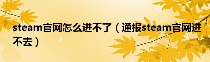 steam官网怎么进不了(通报steam官网进不去)