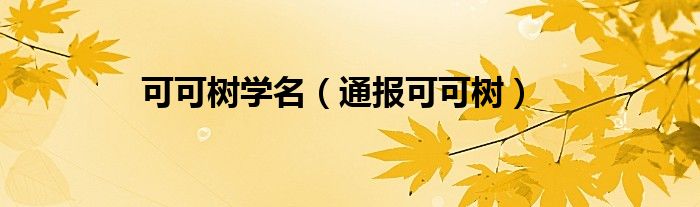 可可树学名（通报可可树）