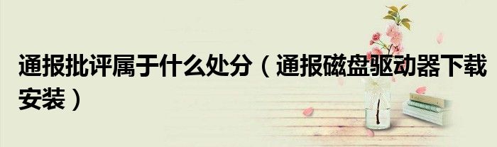 通报批评属于什么处分(通报磁盘驱动器下载安装)