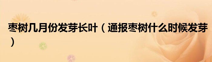 枣树几月份发芽长叶(通报枣树什么时候发芽)