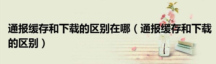 通报缓存和下载的区别在哪(通报缓存和下载的区别)