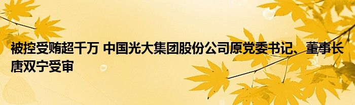 被控受贿超千万 中国光大集团股份公司原党委书记、董事长唐双宁受审