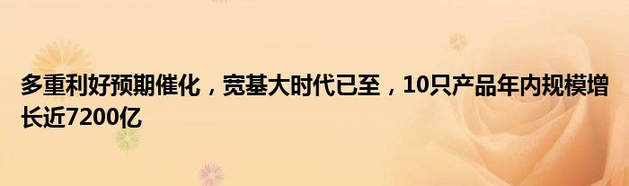 多重利好预期催化,宽基大时代已至,10只产品年内规模增长近7200亿