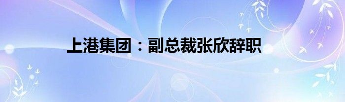 上港集团:副总裁张欣辞职