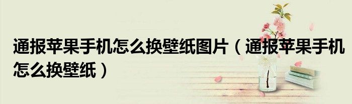 通报苹果手机怎么换壁纸图片(通报苹果手机怎么换壁纸)
