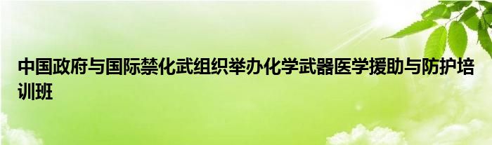 中国政府与国际禁化武组织举办化学武器医学援助与防护培训班