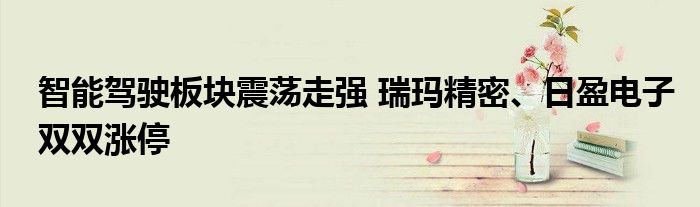 智能驾驶板块震荡走强 瑞玛精密、日盈电子双双涨停