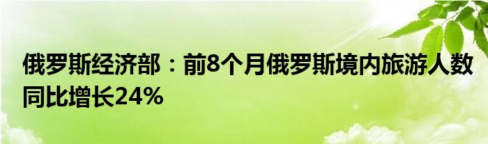 俄罗斯经济部:前8个月俄罗斯境内旅游人数同比增长24%
