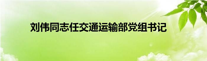 刘伟同志任交通运输部党组书记