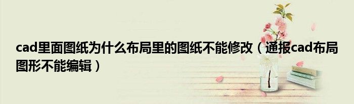 cad里面图纸为什么布局里的图纸不能修改(通报cad布局图形不能编辑)