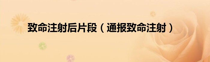 致命注射后片段(通报致命注射)