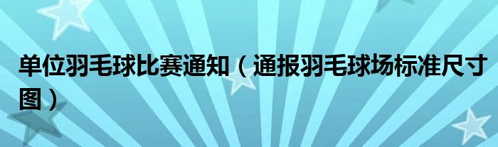 单位羽毛球比赛通知(通报羽毛球场标准尺寸图)