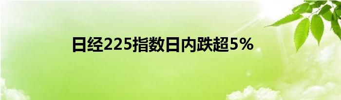 日经225指数日内跌超5%