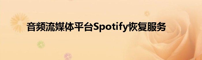 音频流媒体平台Spotify恢复服务