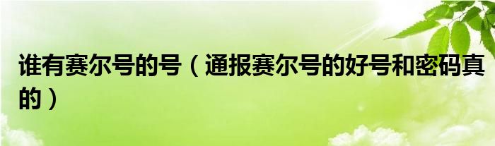 谁有赛尔号的号(通报赛尔号的好号和密码真的)
