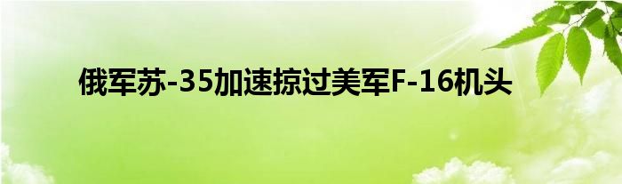 俄军苏-35加速掠过美军F-16机头