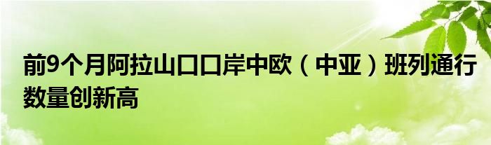 前9个月阿拉山口口岸中欧(中亚)班列通行数量创新高