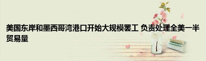 美国东岸和墨西哥湾港口开始大规模罢工 负责处理全美一半贸易量