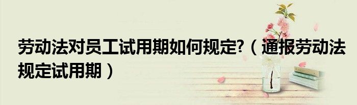 劳动法对员工试用期如何规定?(通报劳动法规定试用期)