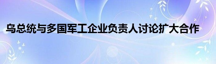 乌总统与多国军工企业负责人讨论扩大合作