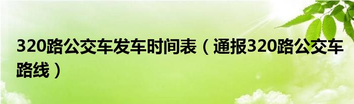 320路公交车发车时间表(通报320路公交车路线)