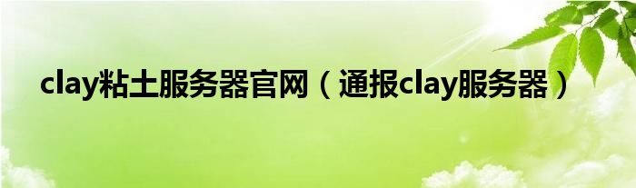 clay粘土服务器官网(通报clay服务器)