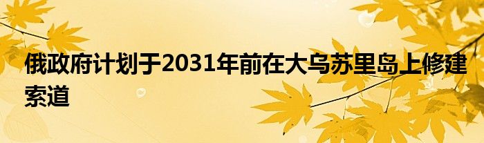 俄政府计划于2031年前在大乌苏里岛上修建索道