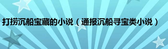 打捞沉船宝藏的小说(通报沉船寻宝类小说)