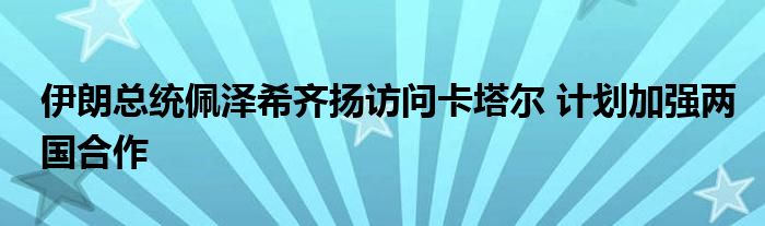 伊朗总统佩泽希齐扬访问卡塔尔 计划加强两国合作