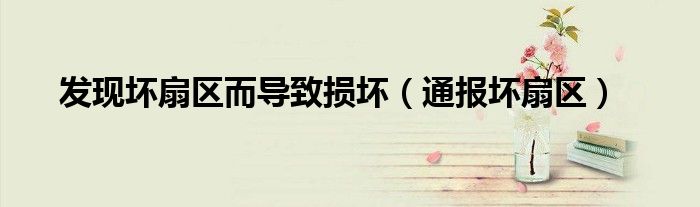 发现坏扇区而导致损坏(通报坏扇区)