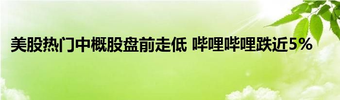 美股热门中概股盘前走低 哔哩哔哩跌近5%