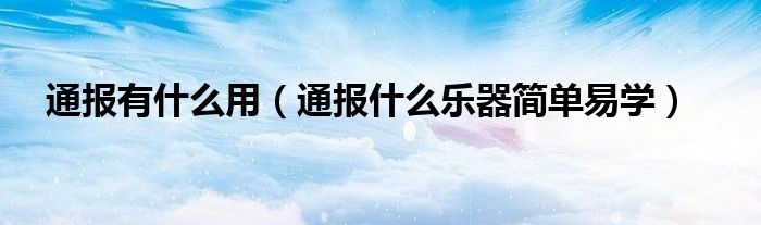 通报有什么用(通报什么乐器简单易学)