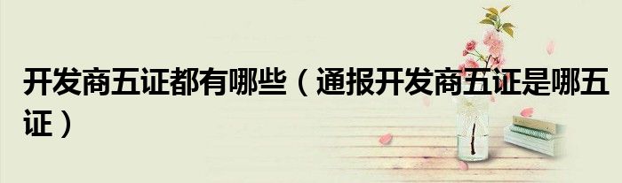 开发商五证都有哪些(通报开发商五证是哪五证)
