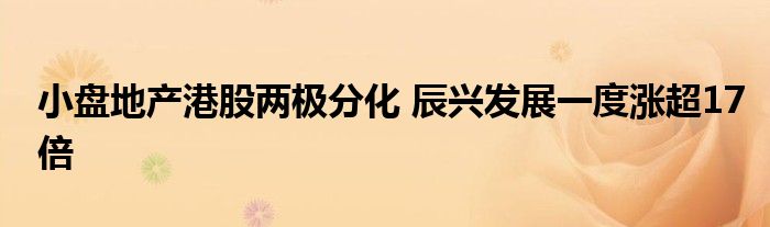 小盘地产港股两极分化 辰兴发展一度涨超17倍