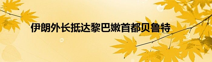 伊朗外长抵达黎巴嫩首都贝鲁特