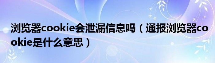 浏览器cookie会泄漏信息吗(通报浏览器cookie是什么意思)