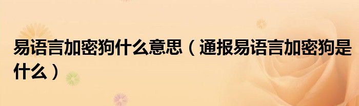 易语言加密狗什么意思(通报易语言加密狗是什么)