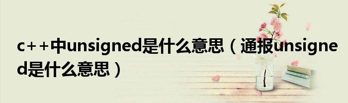 c++中unsigned是什么意思(通报unsigned是什么意思)