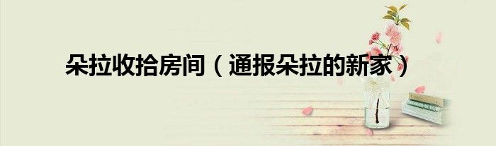 朵拉收拾房间(通报朵拉的新家)