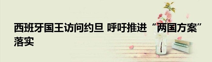 西班牙国王访问约旦 呼吁推进“两国方案”落实