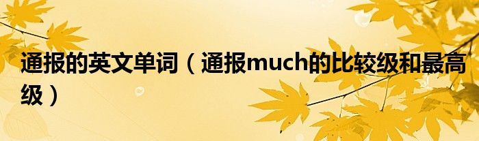 通报的英文单词(通报much的比较级和最高级)