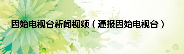 固始电视台新闻视频(通报固始电视台)