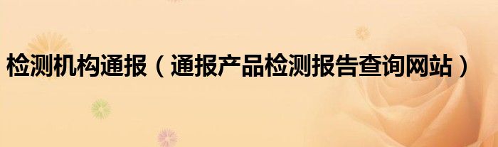 检测机构通报(通报产品检测报告查询网站)