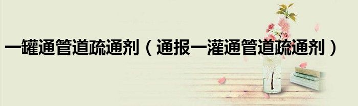 一罐通管道疏通剂(通报一灌通管道疏通剂)