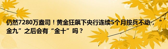 仍然7280万盎司!黄金狂飙下央行连续5个月按兵不动,“金九”之后会有“金十”吗?