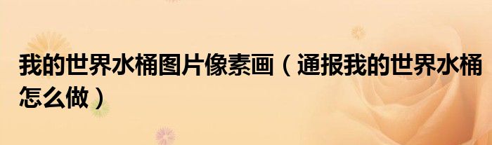我的世界水桶图片像素画(通报我的世界水桶怎么做)